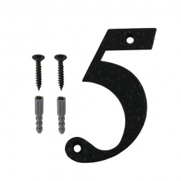 Cyfra 5 czarna 10cm przykręcana