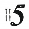 Cyfra 5 czarna 10cm przykręcana