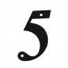 Cyfra 5 czarna 10cm przykręcana