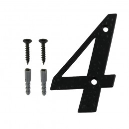 Cyfra 4 czarna 10cm przykręcana