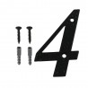 Cyfra 4 czarna 10cm przykręcana