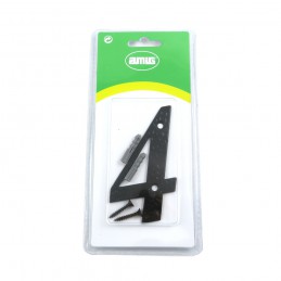 Cyfra 4 czarna 10cm przykręcana