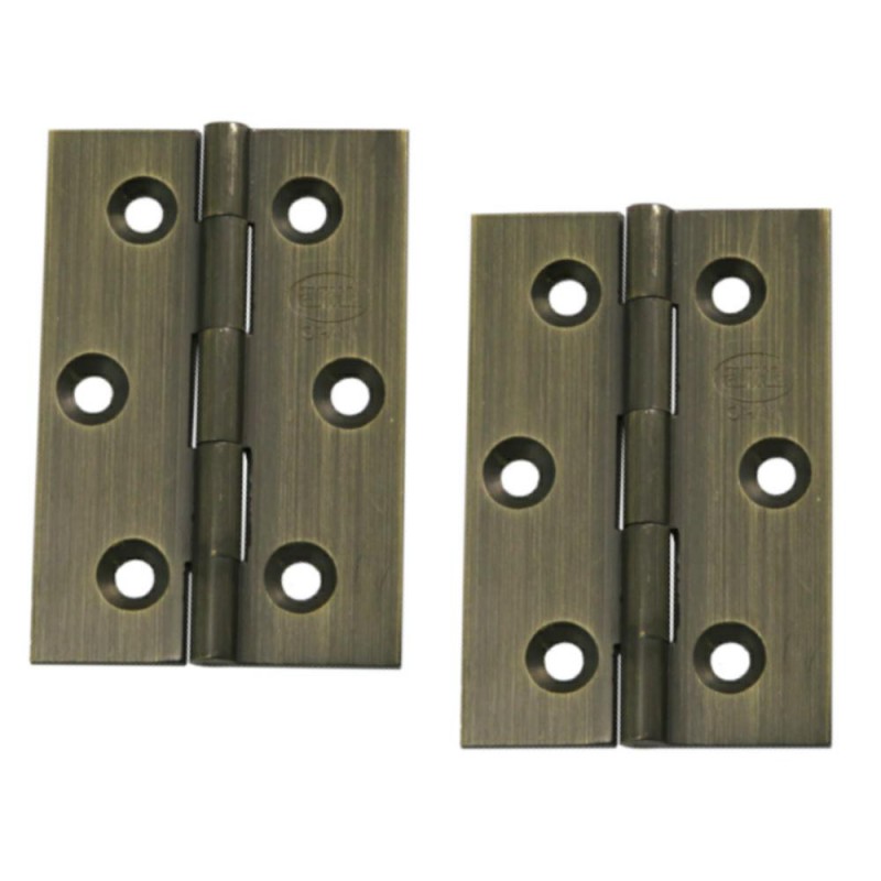 Zawias mosiężny 60x40mm złoto antyczne splatany 2szt. mod. 1002DIS