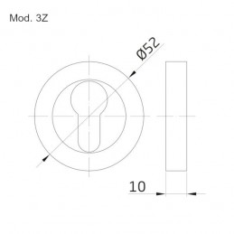 Szyld wkładki rozeta 52mm chrom mat mod.3Z