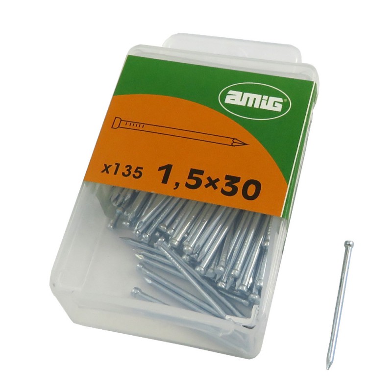 Gwoździe do betonu 1,5x30mm płaski łeb cynkowane 135 sztuk