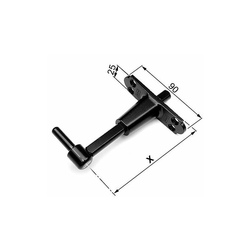 Trzpień zawiasu 9mm regulowany 56-85 szyld 90x25mm bez powłoki ochron AGB