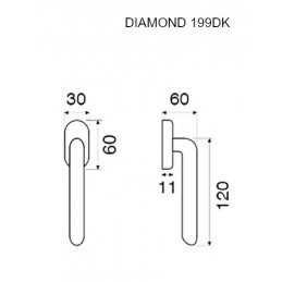 Klamka DIAMOND 199 DK okienna chrom połysk
