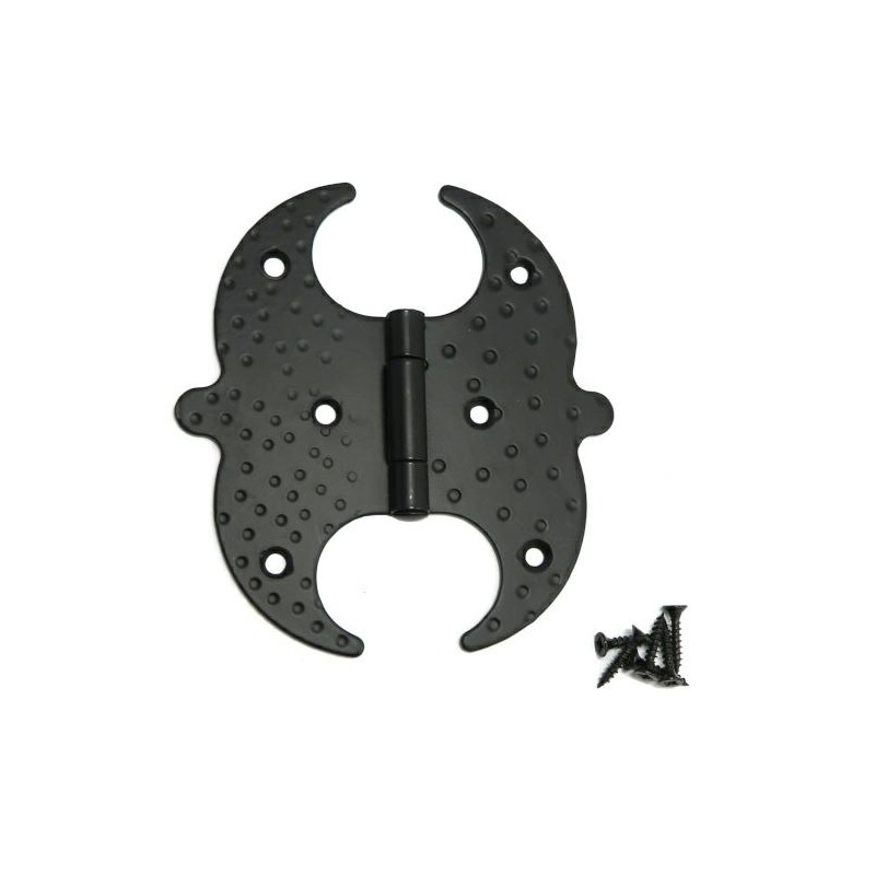 Zawias czarny ozdobny młotkowany 125x114x2mm motylek mod.553