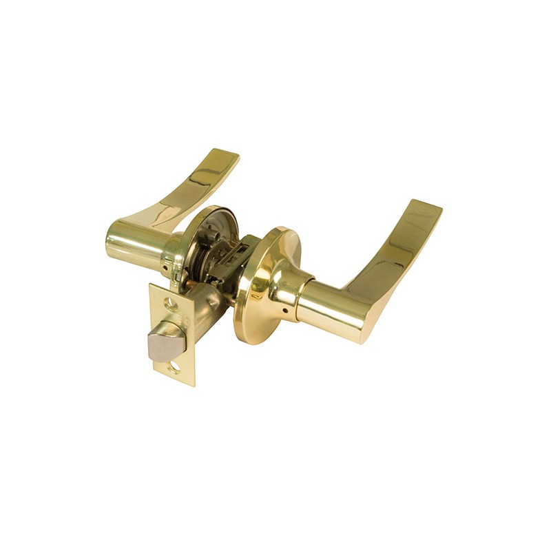 Klamka z zamkiem 711 mosiądzowana pokojowa