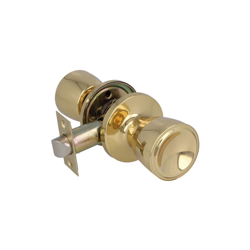 Gałka z zamkiem do pokoju mod.601 mosiężna polerowana