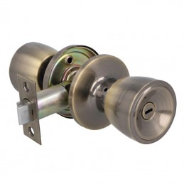 Gałka z zamkiem łazienkowa złoto antyczne mod. 602