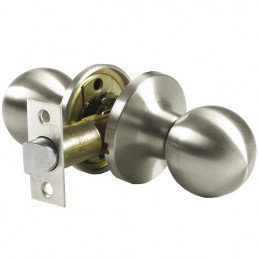 Gałka z zamkiem obrotowa do drzwi pokojowych chrom mat mod.611