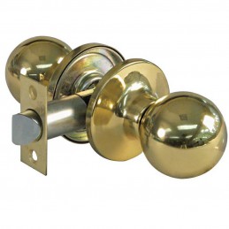 Gałka z zamkiem do drzwi pokojowych mosiężna lakierowana mod.611