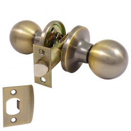 Gałka z zamkiem obrotowa do drzwi pokojowych złoto antyczne mod.611