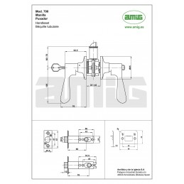 Klamka z zamkiem klucz + pokrętło Prawa złoto antyczne wejściowa mod. 700 DIS