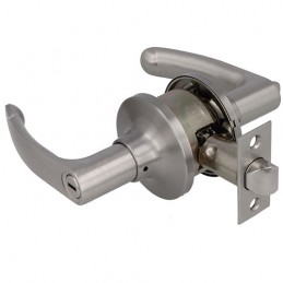 Klamka z zamkiem i pokrętłem chrom mat mod. 732 łazienkowa