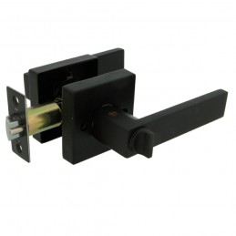Klamka z zamkiem klucz+pokrętło czarna mod. 735 wejściowa