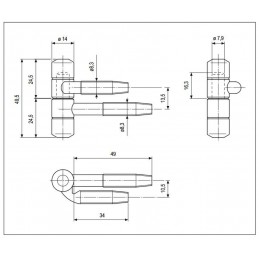 Zawias AGB 119-50/14 lewy