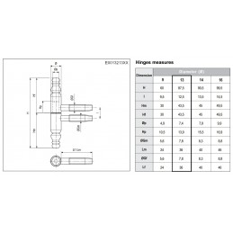Zawias wkręcany ozdobny 13x87 niklowany mod. 132 AGB