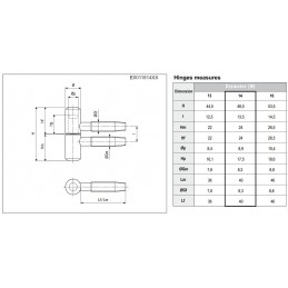 Zawias AGB 118-14x48 srebrny