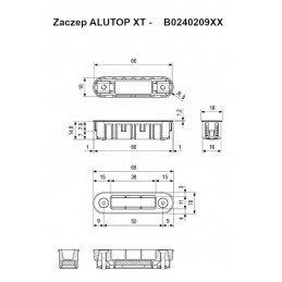 Zaczep z magnesem ALUTOP XT chrom mat do aluminiowej ościeżnicy