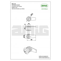 Zamek do skrzynek mod.4A niklowany
