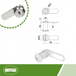 Zamek do skrzynek mod.5A niklowany DIS