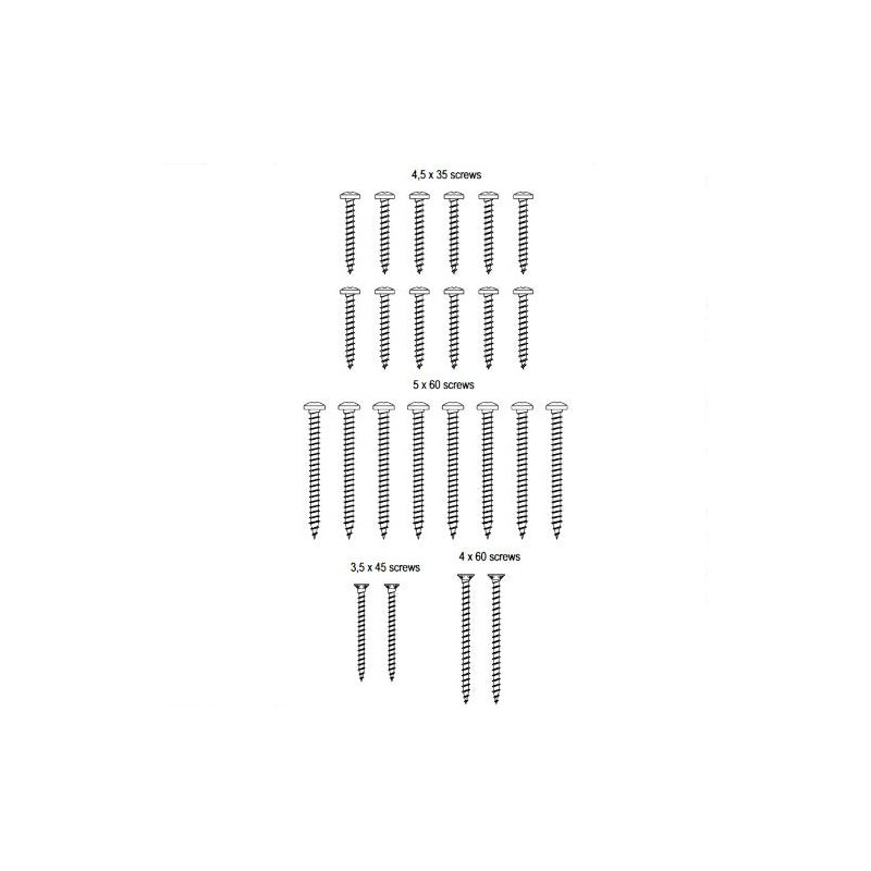 Wkręty ARIETE komplet do drewna NAT AGB