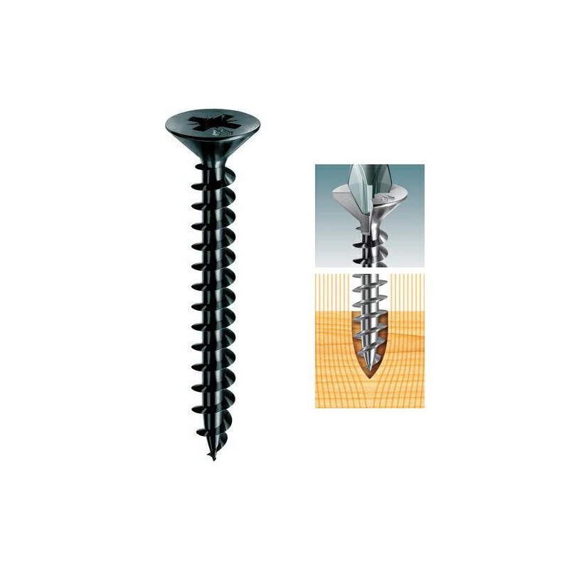 Wkręty czarne 3,5x25 PZ2 łeb stożkowy Panelvit 100szt.