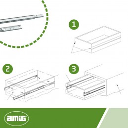 Prowadnice kulkowe 310x17mm mod. 25