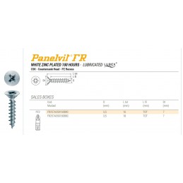 Wkręty do okuć meblowych 3,5x16 biały ocynk PZ PANELVIT_FR 100szt.