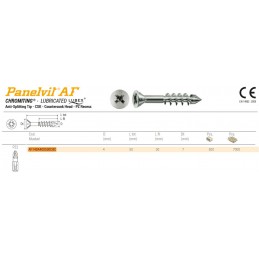 Wkręty 4x50 chrocynk PZ łeb stożkowy PANELVIT AF 100szt.