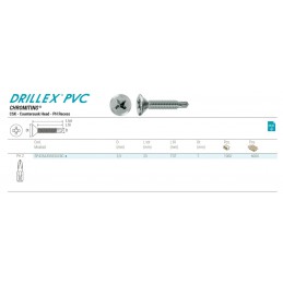 Wkręty do PVC 3,9x25 chrocynk PH łeb stożkowy DRILLEX 100szt.