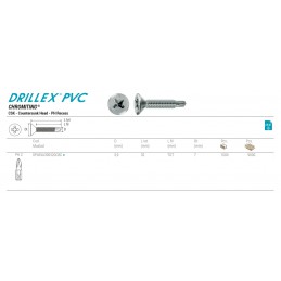 Wkręty do PVC 3,9x32 chrocynk łeb stożkowy PH DRILLEX 100szt.