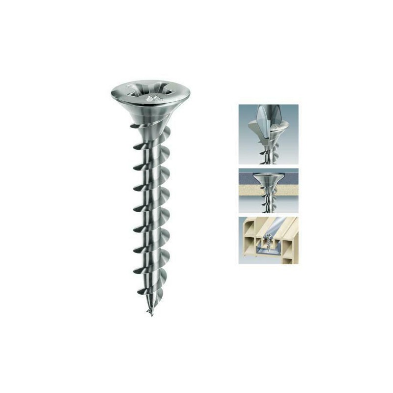 Wkręty do PVC 4,3x30 chrocynk PH2  łeb stożkowy FRAMEX 100szt.