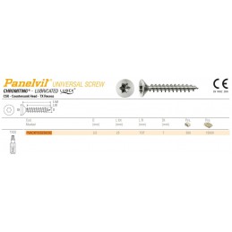 Wkręty chrocynk 3,5x25 łeb stożkowy TX Panelvit TSP 100szt.