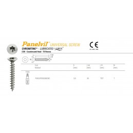 Wkręty chrocynk 3,5x30 łeb stożkowy TX Panelvit TSP 100szt.