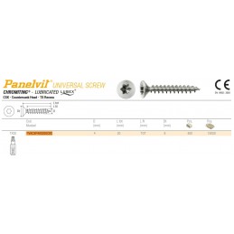 Wkręty chrocynk 4x20 łeb stożkowy TX Panelvit TSP 100szt.