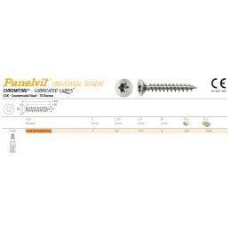 Wkręty chrocynk 4x40 łeb stożkowy TX Panelvit TSP 100szt.