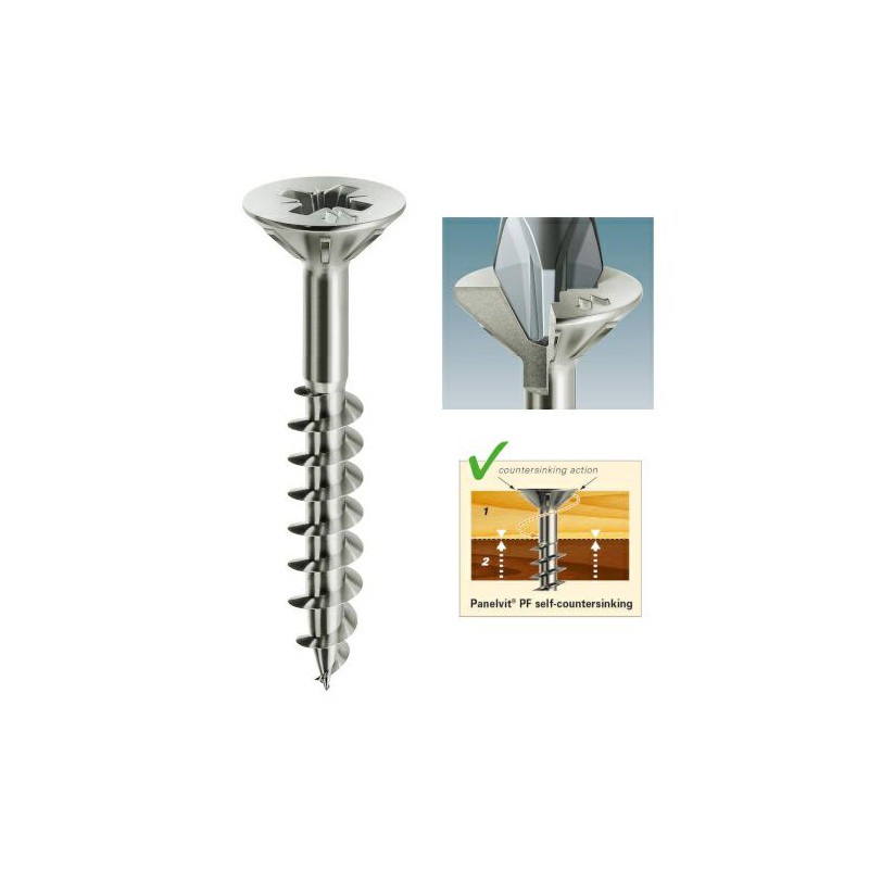 Wkręty 5x70 chrocynk PZ łeb stożkowy z żebrowaniem Panelvit 100szt.