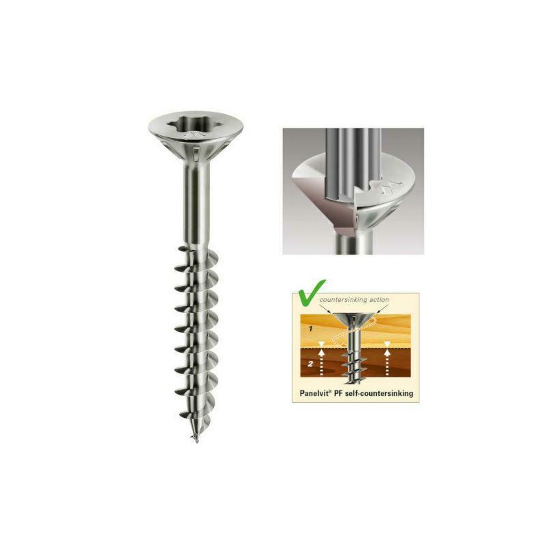 Wkręty chrocynk 4x70 TX20 łeb stożkowy z żebrowaniem Panelvit 100szt.