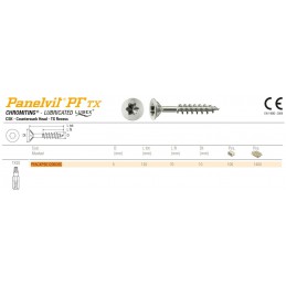 Wkręty chrocynk 5x120mm TX20 łeb stożkowy z żebrowaniem Panelvit 100szt.