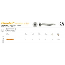 Wkręty chrocynk 3x16 łeb stożkowy PZ Panelvit 100szt.