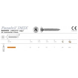 Wkręty Inox 3,5x30 PZ łeb stożkowy Panelvit 100szt.