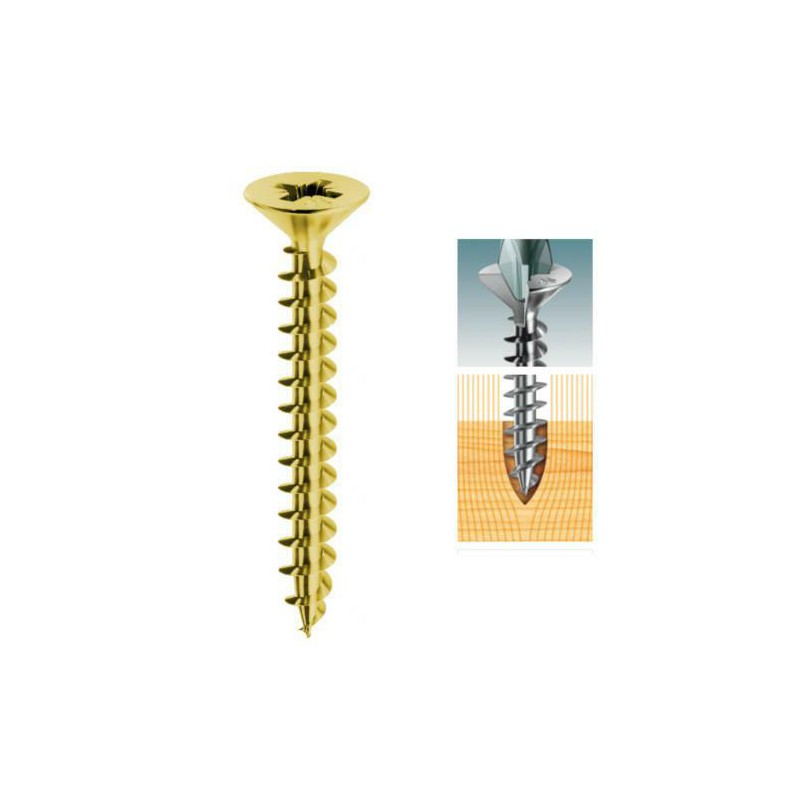 Wkręy mosiądzowane 3,5x30 PZ łeb stożkowy Panelvit 100szt.