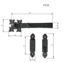 Zamknięcie furtki bramy czarne rustykalne 60x190mm