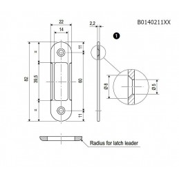 Zaczep Easy-Matic 22x82mm symetryczny okrągłe końce mosiądz antyczny