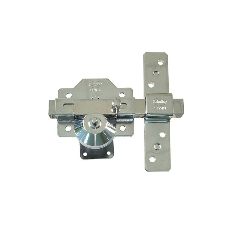 Zasuwa z blokadą 90x154mm chrom połys klucz/przycisk mod. 1 PLUS