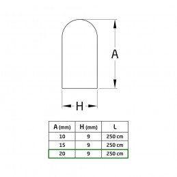 Listewka Listwa drewniana zaokrąglona 20x9mm dł. 2,45m sosna szkocka, mod.30