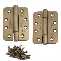 Zawias do drzwi 102x76mm stal nierdzewna INOX miedziany splatany 2szt.